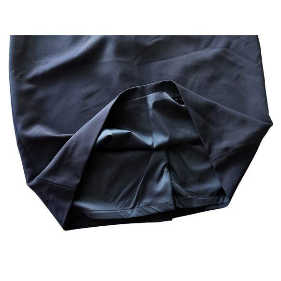 New Tommy Hilfiger Women's Navy Blue Midi Skirt Red White Stripes at Waist Sz 6 - Picture 4 of 11